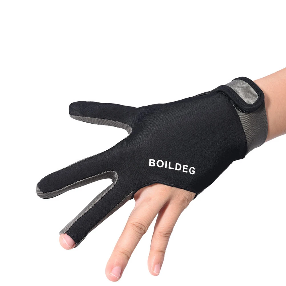 

AntiSlip Billiard Glove 3Finger Design Pool Accessory Lightweight Fabric Smooth Stroke Billiards Accessory
