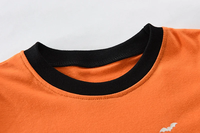 Little Hand Boys Girls Glowing Halloween Sleepwear Toddler Cute Ghost Pumpkin Graphic Long Sleeve 2pcs Pjs Set Casual Pajama 2‑7