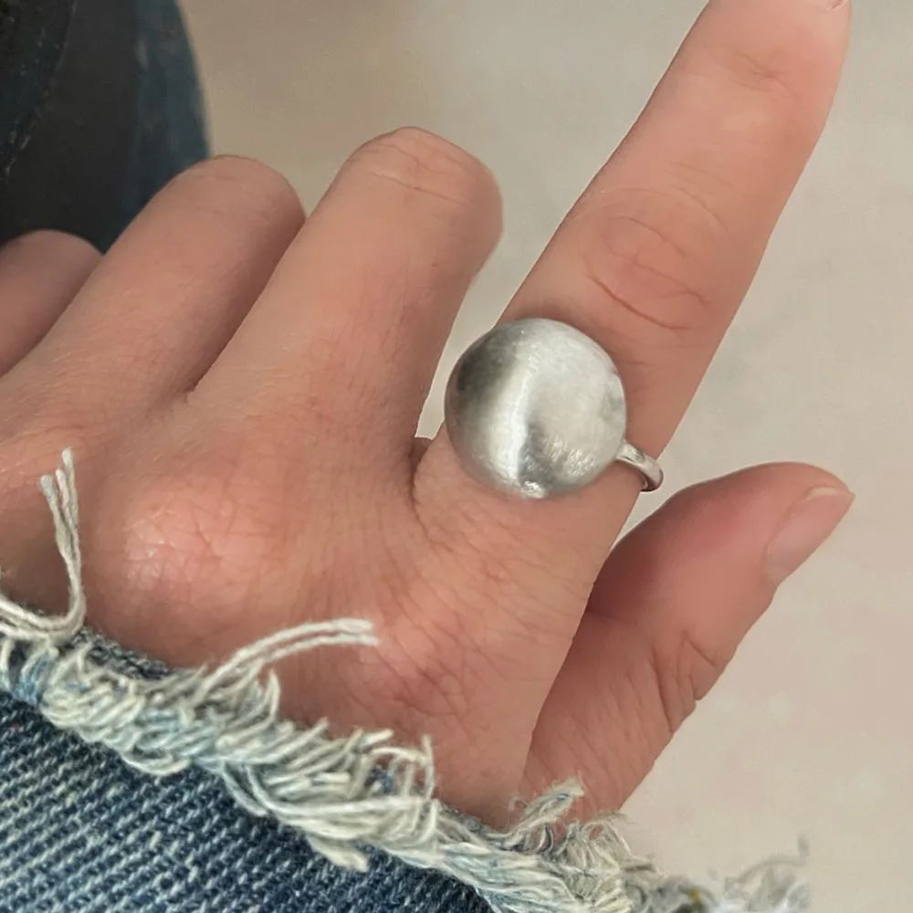 Anillos geométricos de Plata de Ley 925 para mujer, anillos brillantes de corazón, redondos, simples, moda coreana, anillo abierto hecho a mano, bisutería, regalos para parejas