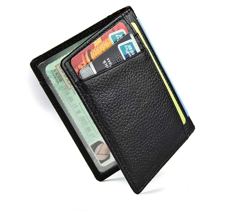 Super Slim Soft Men 100% Genuine Leather Mini Credit Card Wallet Luxury Brand ID Card Holders Purse Male Thin Small Cardholder