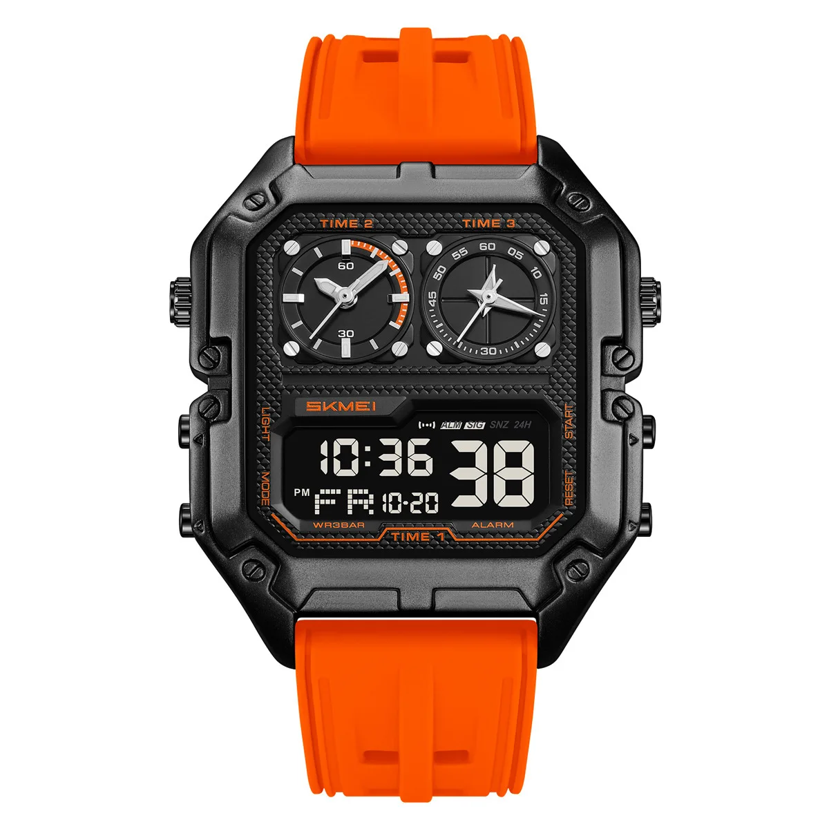 Men's Multi-function Dual-display Electronic Watch Four-place Time Stopwatch Countdown Luminous Wholesale 2580 view 2