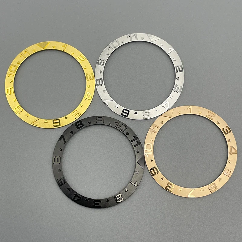 Sloping 38mm * 30.6mm Metal bezel Fits SKX007 SKX009 SRPD NH35 NH36 diving watch insert GMT Automatic Movement Watch Bezel