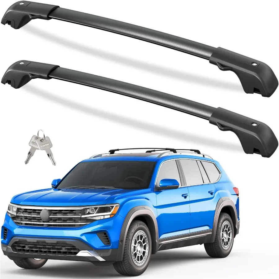

Запираемые поперечины багажника на крышу 220 фунтов для Volkswagen VW Atlas 20172025 с приподнятыми боковыми направляющими, не совместимы с Atlas Cross Sp