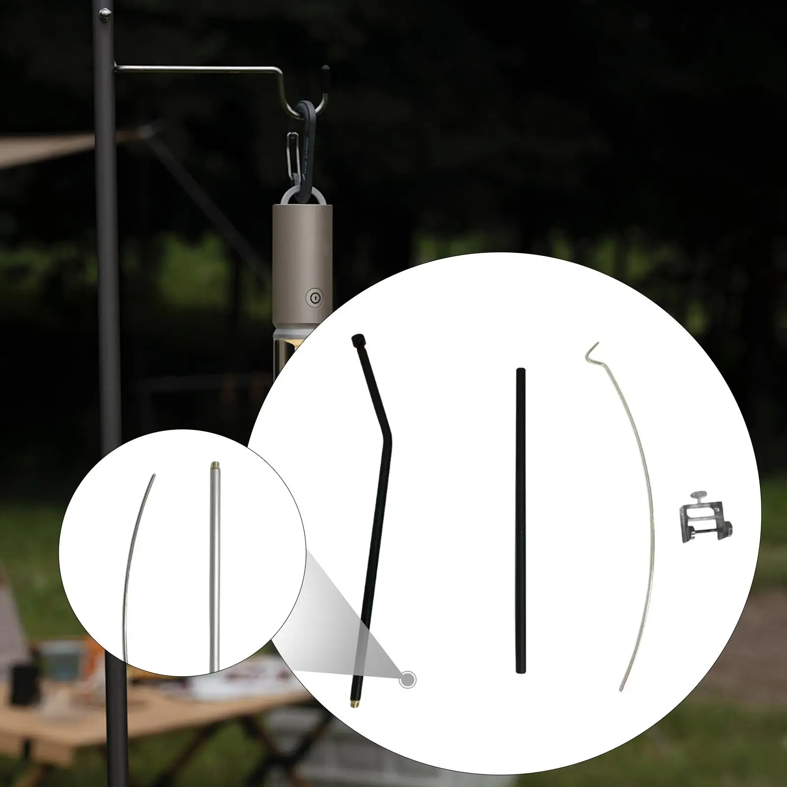 Lightweight Foldable Lantern Stand Desktop Hanging Lamp Holder Rack Garden Pole for Tent Camping Fishing Hiking Trips