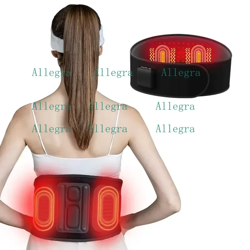 Red Light Therapy Belt with Infrared Heating Vibration - 60W Lumbar Traction Device for Lower Back Pain Relief 2400mAh