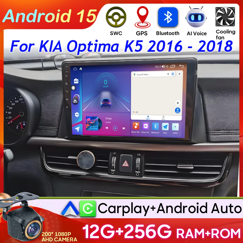 Android 15 Carplay For KIA Optima K5 2016 2017 2018 Car Radio Video GPS Navigation Car Monitor Display DVD DSP No 2din Stereo 2k