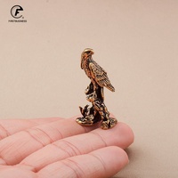 Eagle Statue Miniature Sculpture Handmade Crafts Ornament Vintage Copper Bird Figurine For Interior Home Desk Animal Decoration