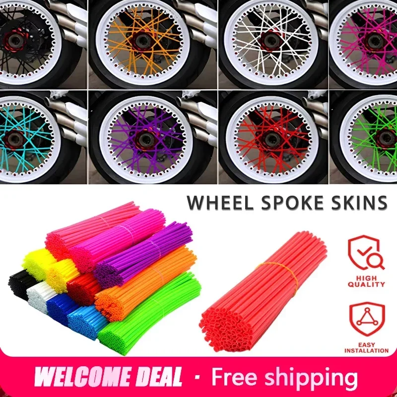 AliExpress NONE 72Pcs Bike Motorcycle Dirt Decoration Motocross Wheel Spoke Wraps Rims Skins Protector Covers Decor Motorbike Decoration FOR