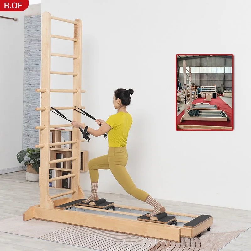 Maple Wood Pilates Zen Soft Yoga Equipment Gym Women's Shaper Cyclotron Bidirectional Sliding Ladder Bed