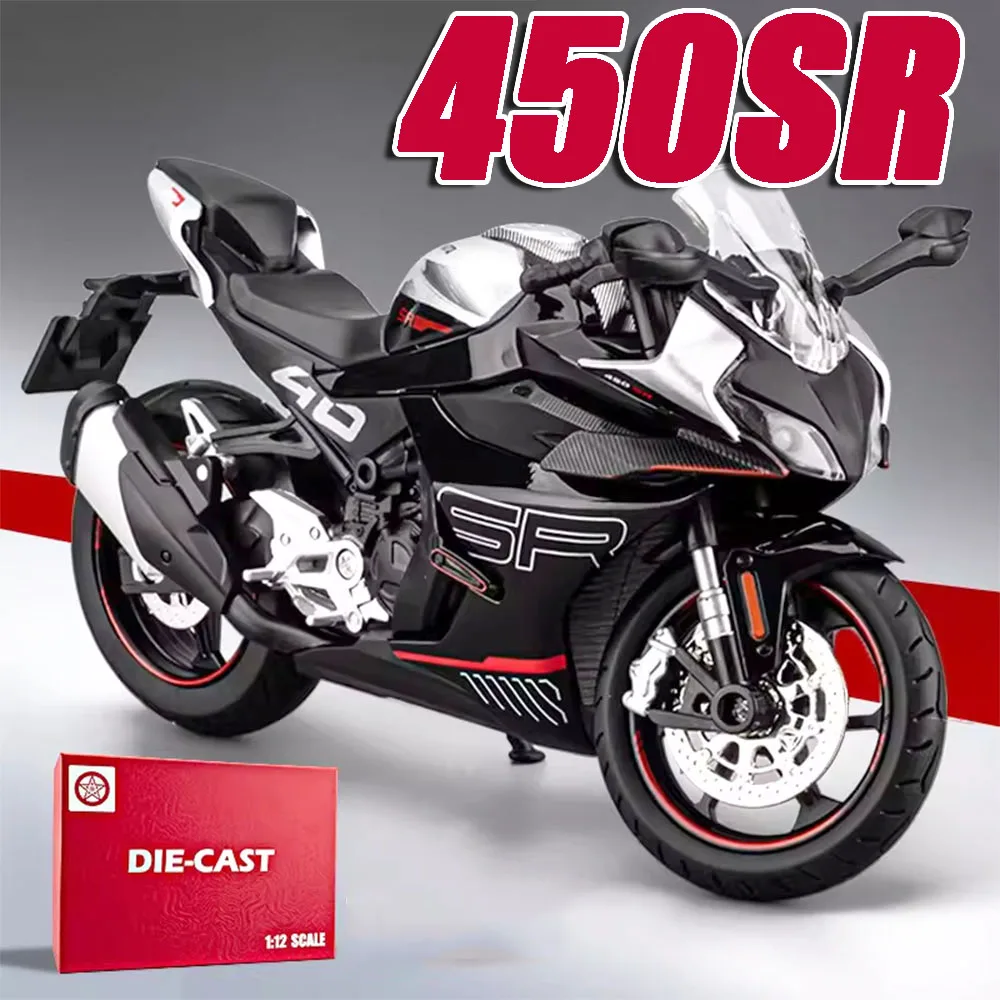 

1:12 CFMOTO Spring Breeze 450SR модель игрушечного мотоцикла, металлический литой под давлением 1199 мотоциклов, звуковой свет, амортизация для детей, подарки