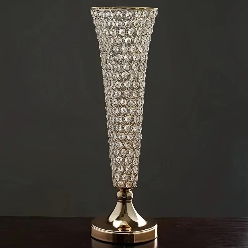 10pcs Crystal Wedding Flower Vases High Quality Artificial Table Decorative Centerpieces for Party And Home Decoration
