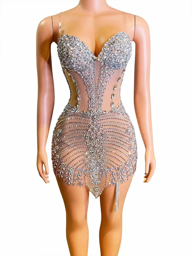 

High Quality Hot Diamond Sexy Strapless And Hip Wrapped Dress 2024 New Fashion Custom Women'S Clothing