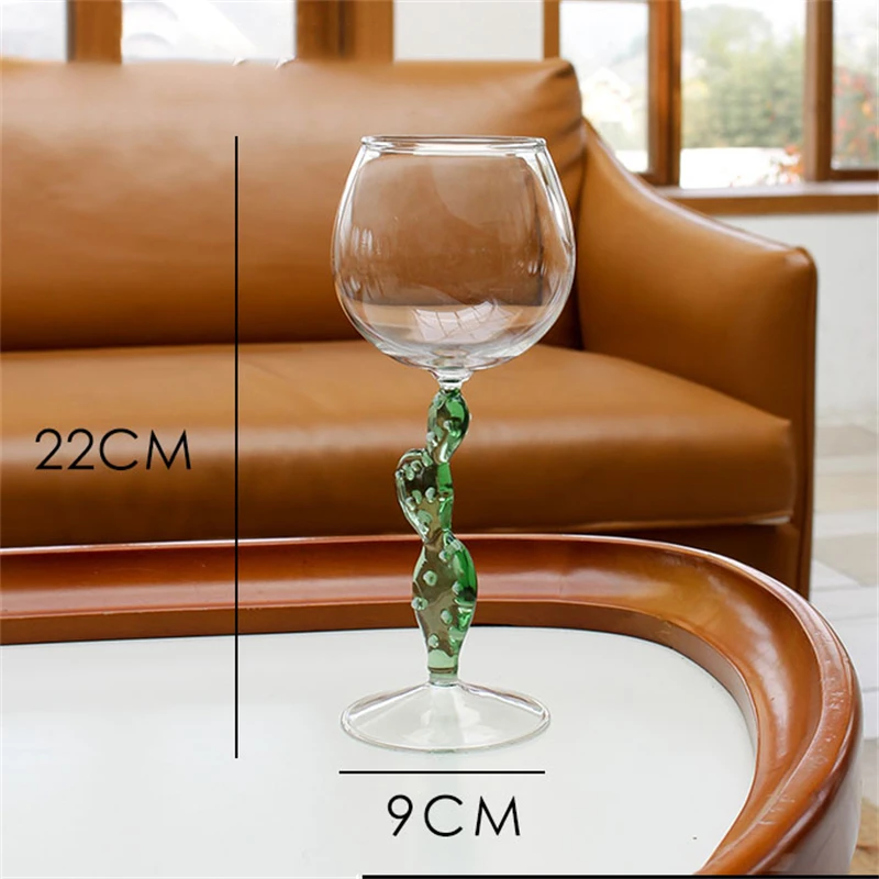 Cactus Stemware Wine Glass Cocktail Glass Heat Resistant Glass Red Wine Glass Cocktail  Goblet Glass Cup Drinkware Barware