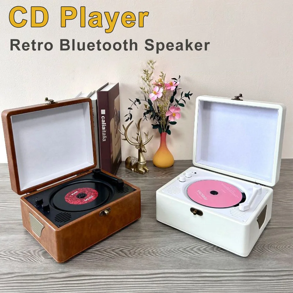 Retro Integrated CD Player Bluetooth Speaker Family HiFi Surround Stereo Wireless Subwoofer Music Player Special Birthday Gift