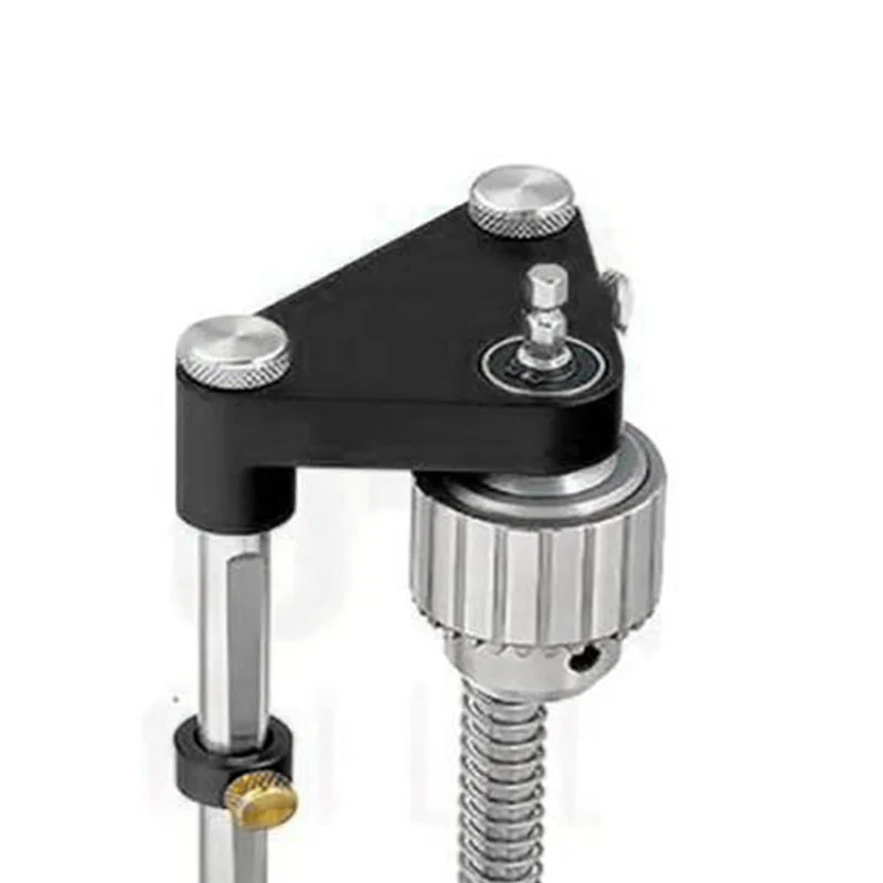 AEE6-Guia per trapano per la lavorazione del legno, guida per trapano per la lavorazione del legno Modello di perforazione regolabile in plastica Localizzatore di punzoni per fai da te (Nero)