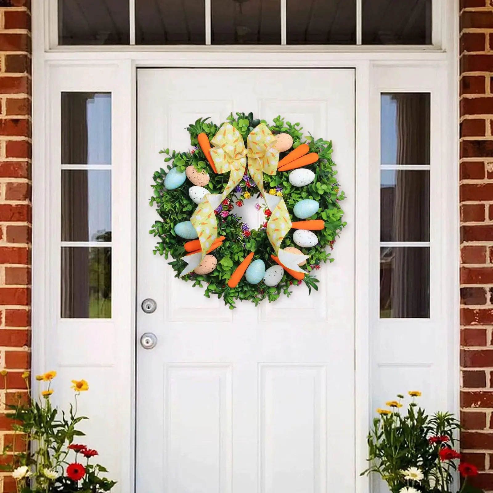 

Пасхальный венок, венок для входной двери, деревенское весеннее украшение для входной двери, декоративные яйца для торжеств в баре, пасхальный праздничный декор
