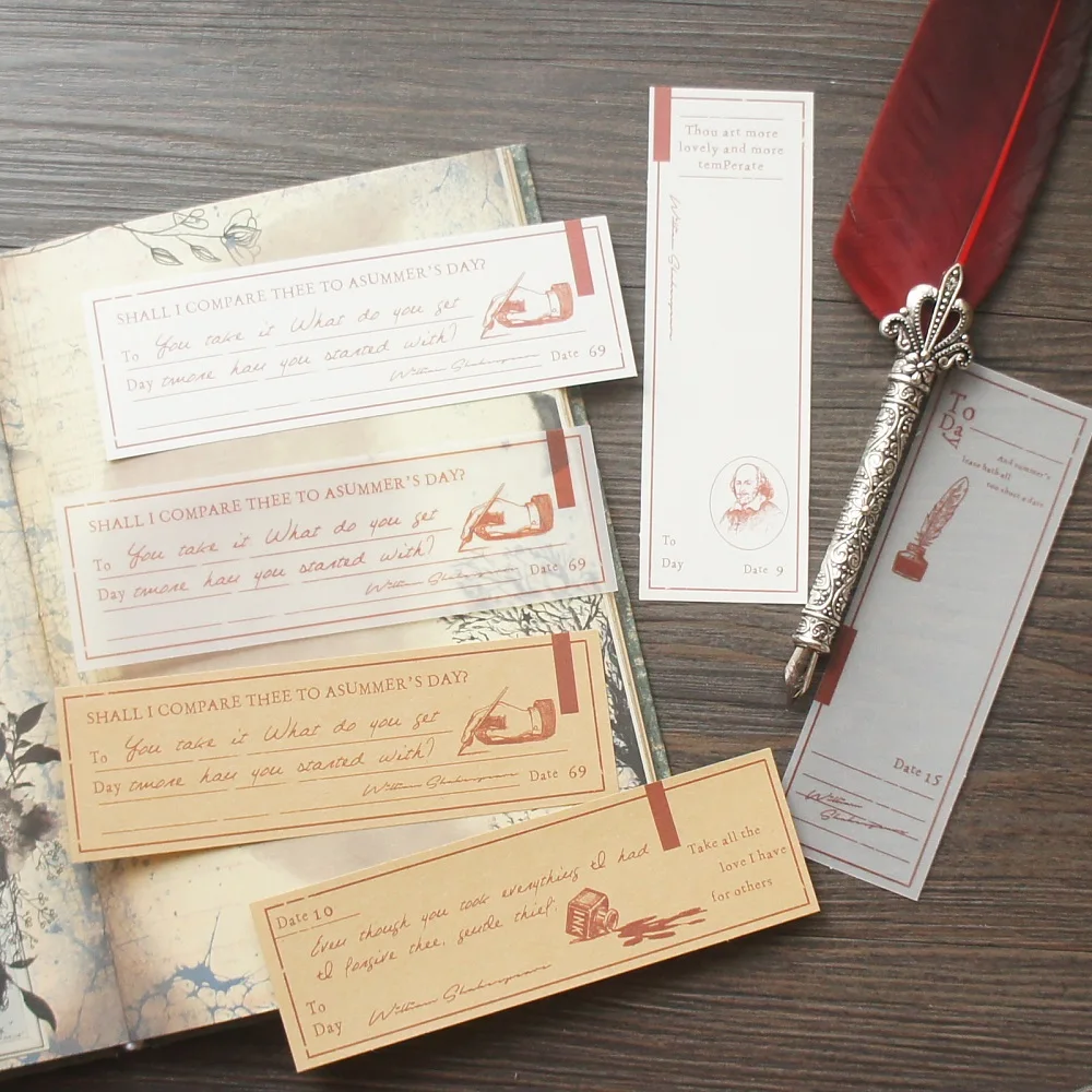 

30pcs Famous Writer's Notes Design 3 Material Paper Made As Creative Craft Paper Background Scrapbooking DIY Decoration