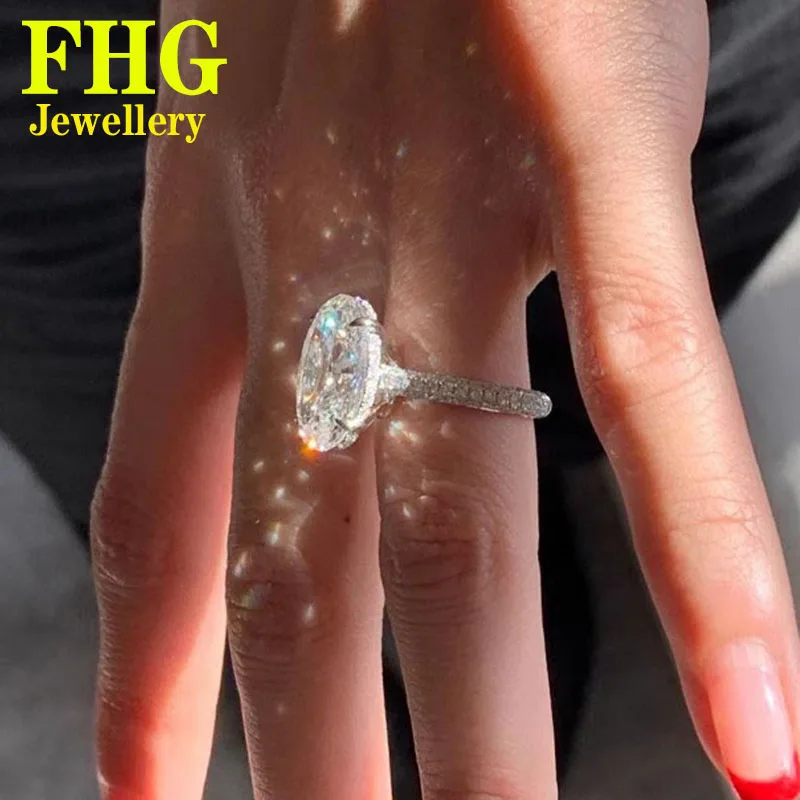 5 6 7 8 9 10 Carat Real Platinum PT950 Ring luxurious Oval shape moissanite Diamonds Women Wedding Party Engagement Ring Classi