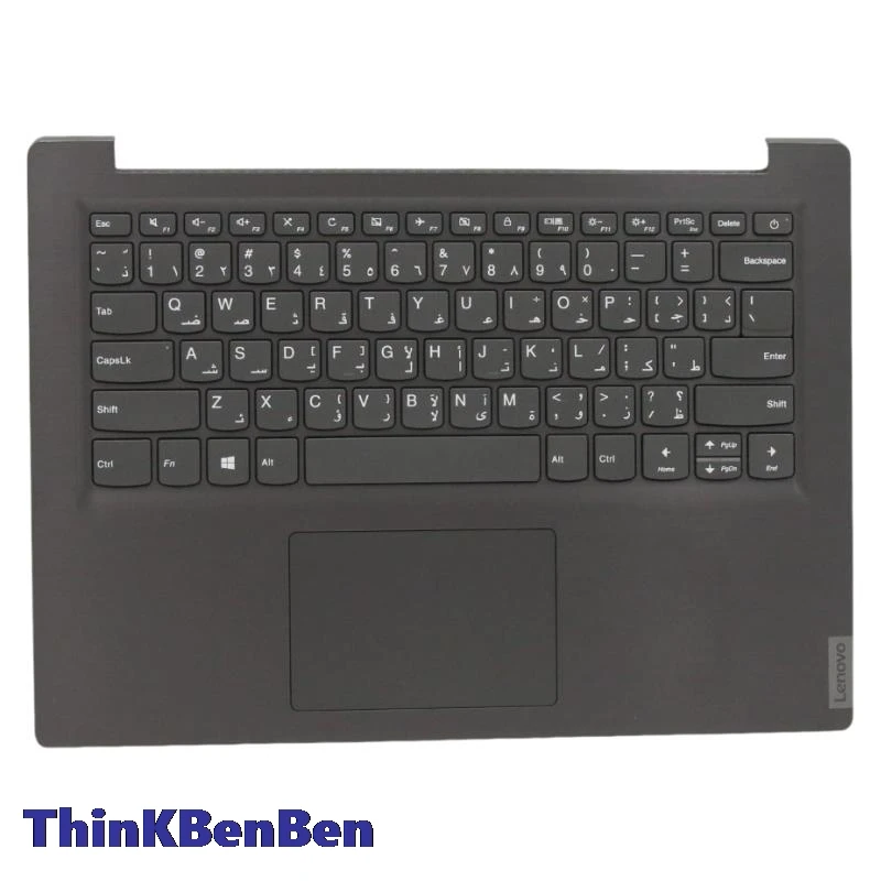 Capa de Palmrest para Lenovo, Ara Arabic IMR, Teclado Cinza Ferro, V14, ADA ARE IGL, IIL, IKB, IWL, 5CB0X57171