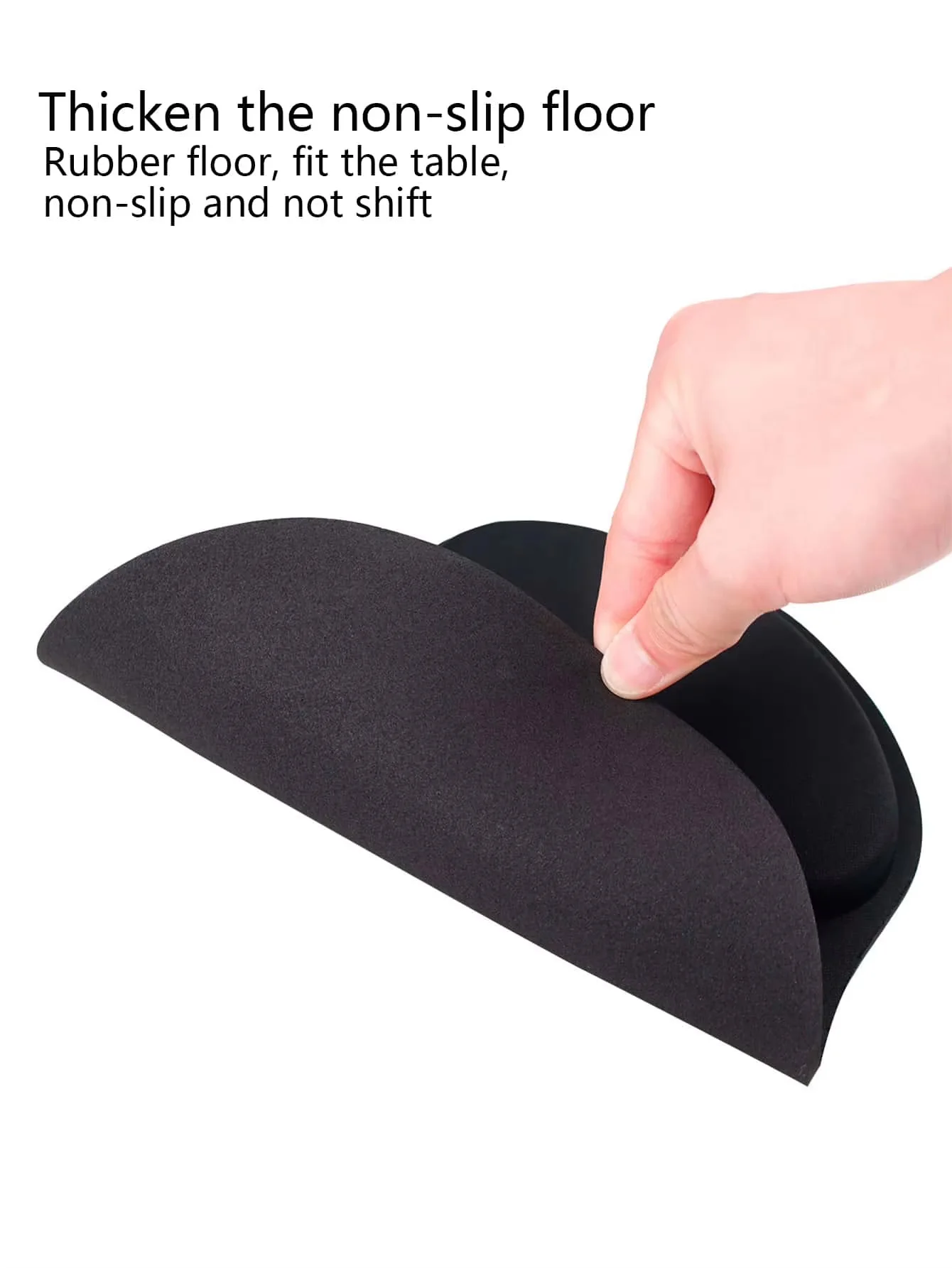 Mouse pad with wrist rest, non-slip base, ergonomic design, suitable for typists, office workers, gamers, PCs and laptops.