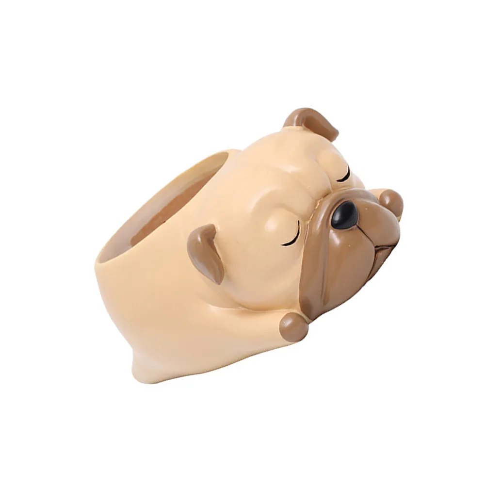 Mini Dog Shaped Resin Planter Pot for Succulents Cactus and Micro Landscape DIY Decoration Desk Bookshelf Dining Table Party