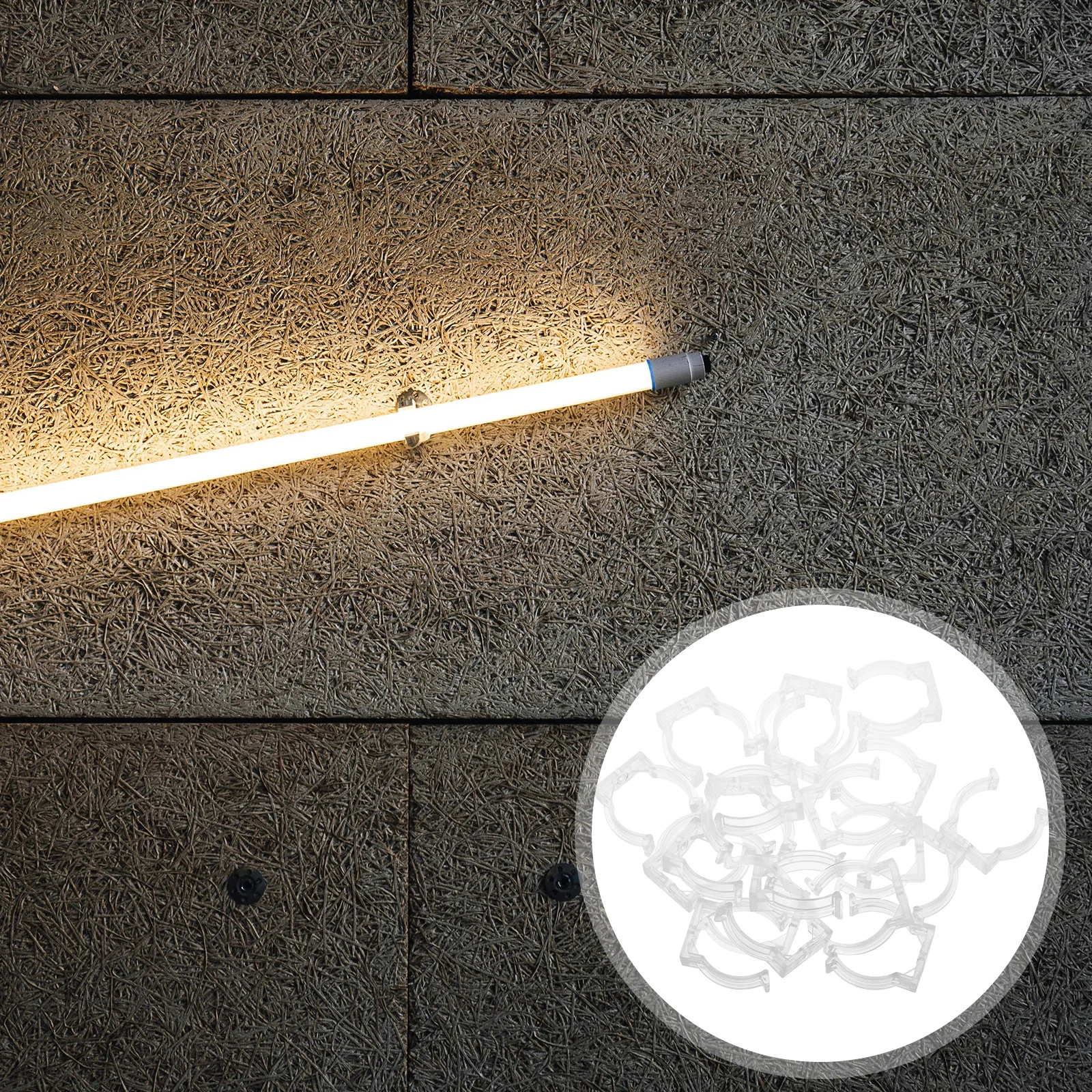 

20Pcs T12 Transparent Lamp Tube Clip Fluorescent Light Fixture Holder Secure LED Tube Installation Clip for Wall Ceiling Use