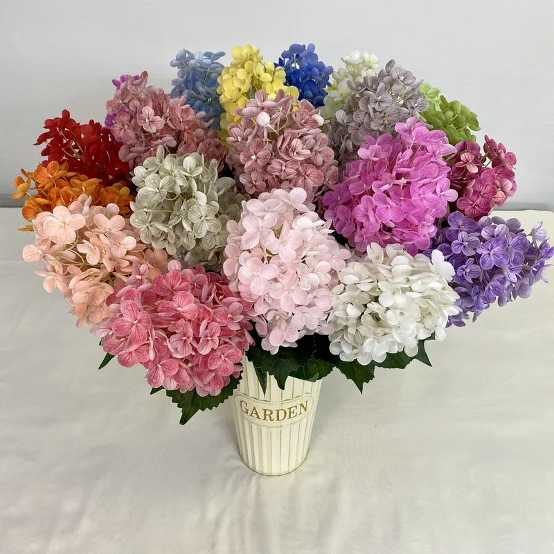 4-teiliges Set aus künstlichen Latex-Hortensien mit realistischem Aussehen, Kunstblumen für Hochzeitsdekoration, Hortensien-Blumenarrangement für Partys, Heimdekoration, Ornament – Detail 2