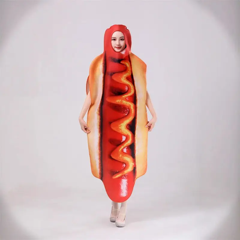 زي تنكري مضحك على شكل هوت دوج لعيد الهالوين، زي للعروض المسرحية، زي تفاعلي للعب الأدوار، زي تنكري على شكل طعام، زي تقليدي للس...