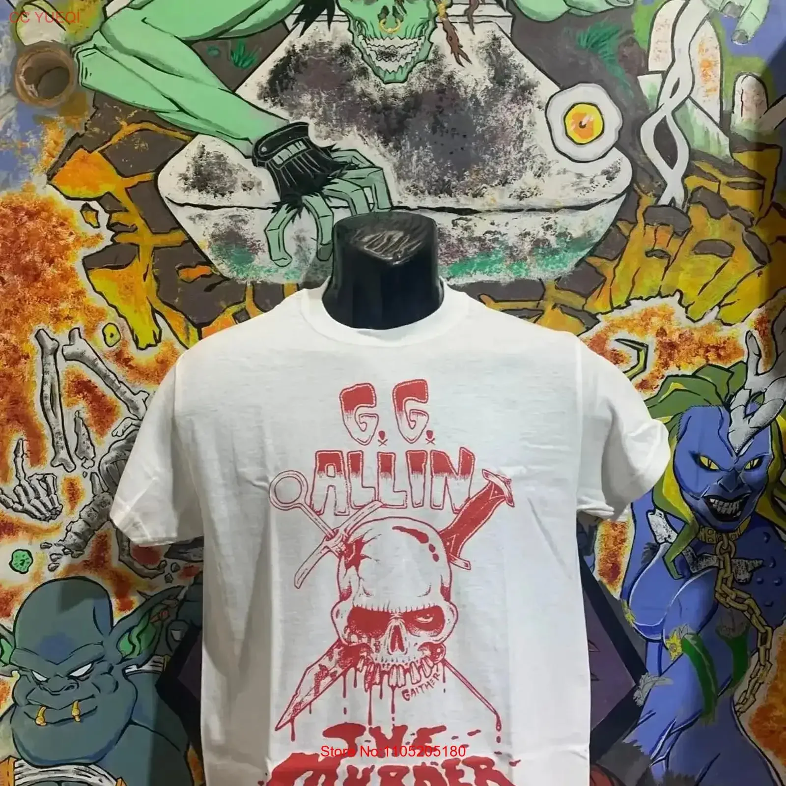 GG Allin The Murder Junkies Terror shirt Antiseen Mentors El Duce vintage Washed Top For Everyday Wear graphic Stretched