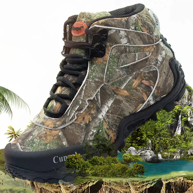 

Outdoor Men's Boots High Quality Camouflage Combat Boots Casual Anti-Skid Wear-Resistant Breathable Large Size 46 Hiking Boots