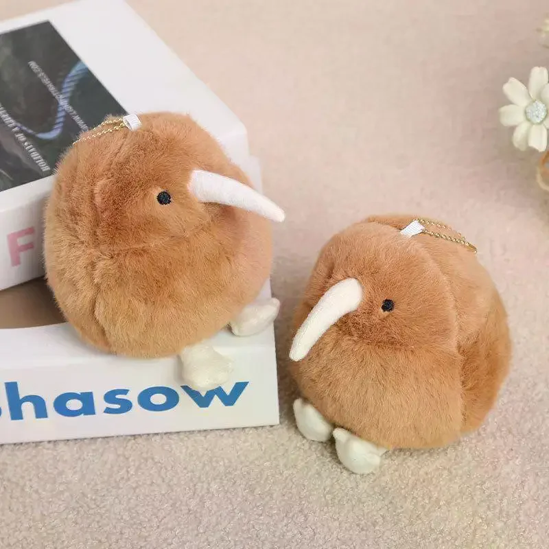 Kiwi Bird Plush Keychain 1Pcs Cute Simulation Cartoon Bird Pendant Keyring Kawaii Bag Charm Backpack Decoration Children Gift