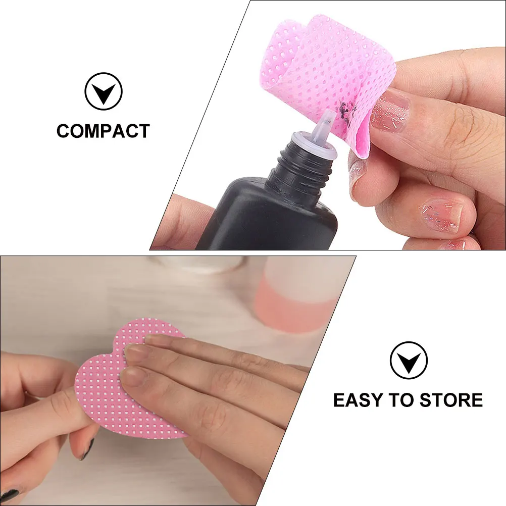 

400pcs Cleaning Pads Lint Free Cotton Nail Polish Remover Wipes for Gel Nails Glue Eyelash Extensions Pink Travel Makeup pads
