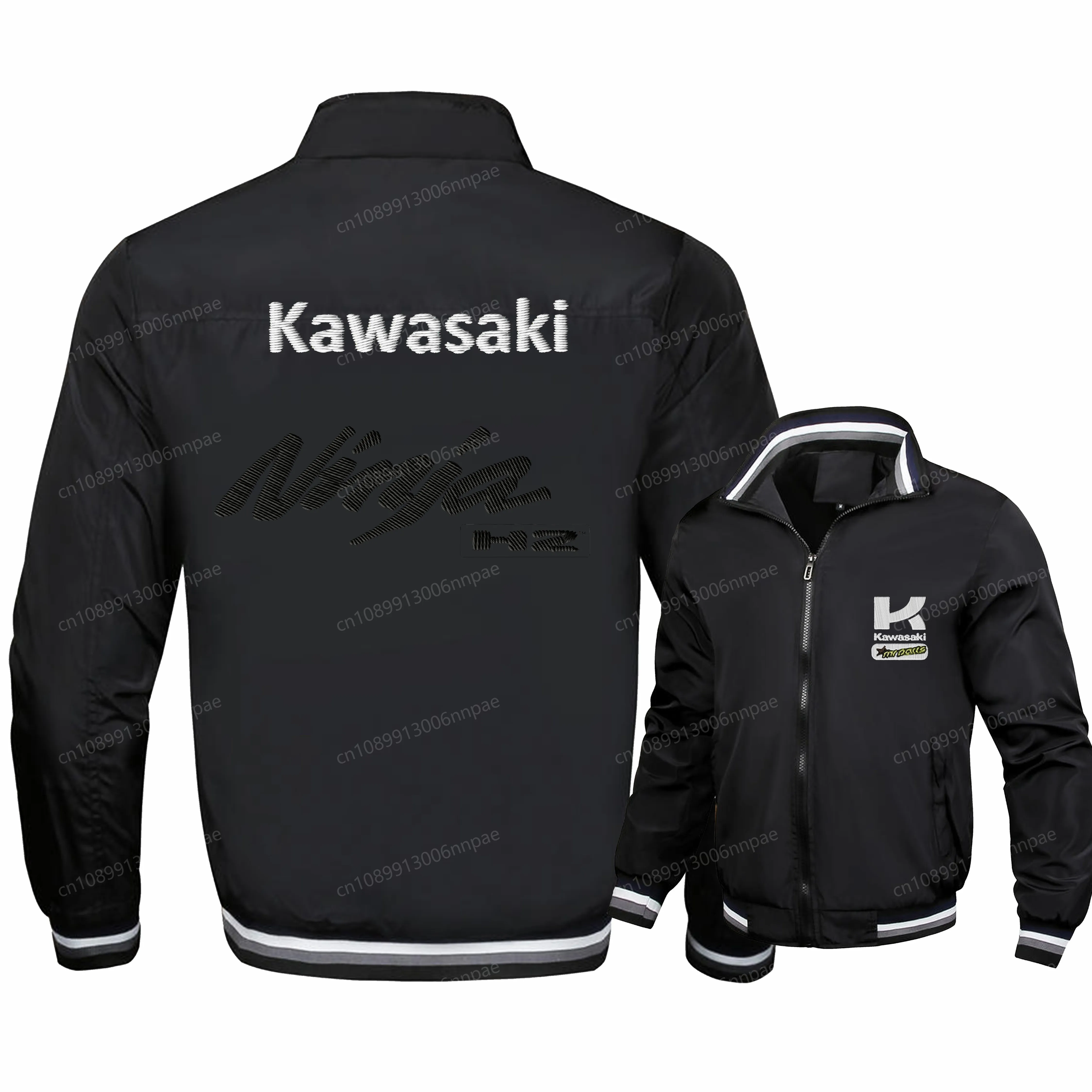 

Men's Clothing Embroidery Kawasaki 3D Printing Jacket Sports Clothes Coats Motorcycle Uniform Zip Up Motorcyclist Coat Jackets