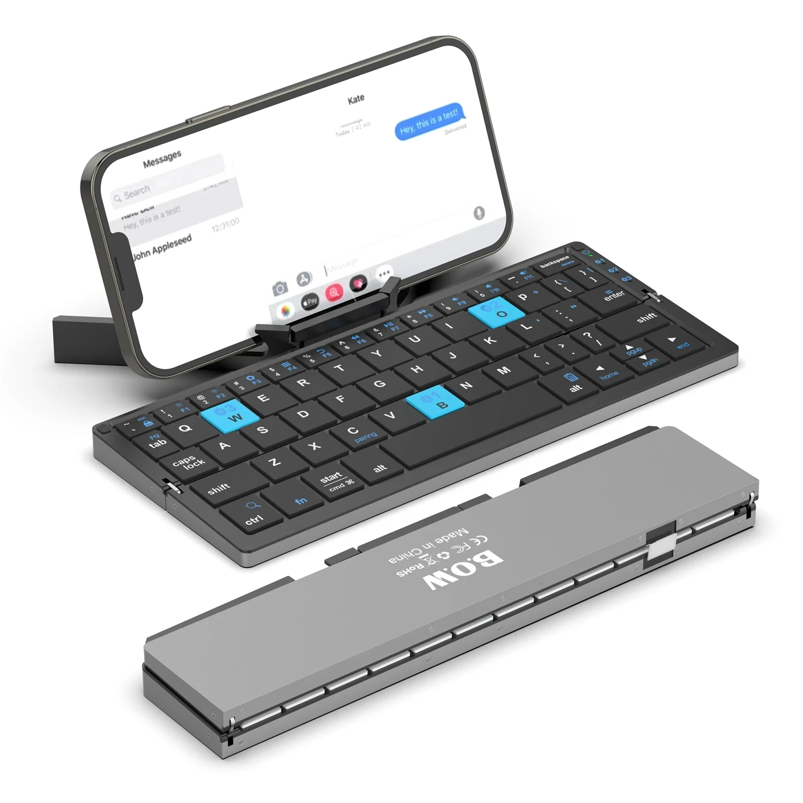 

Wireless Folding Keyboard Lightweight Aluminum Rechargeable for IPads Phones Tablet Magnetic Stand Portable Mini Keypad