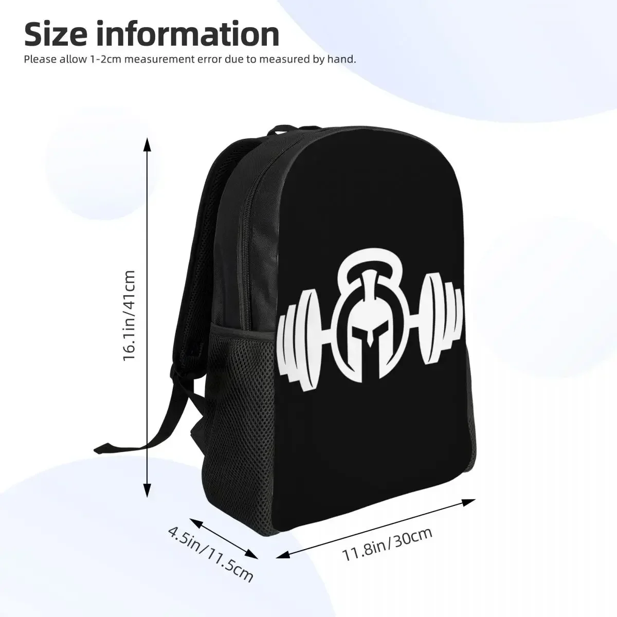 Custom Spartan Gym Logo Backpacks Women Men School College Students Bookbag Fits 15 Inch Laptop Bodybuilding Fitness Muscle Bags