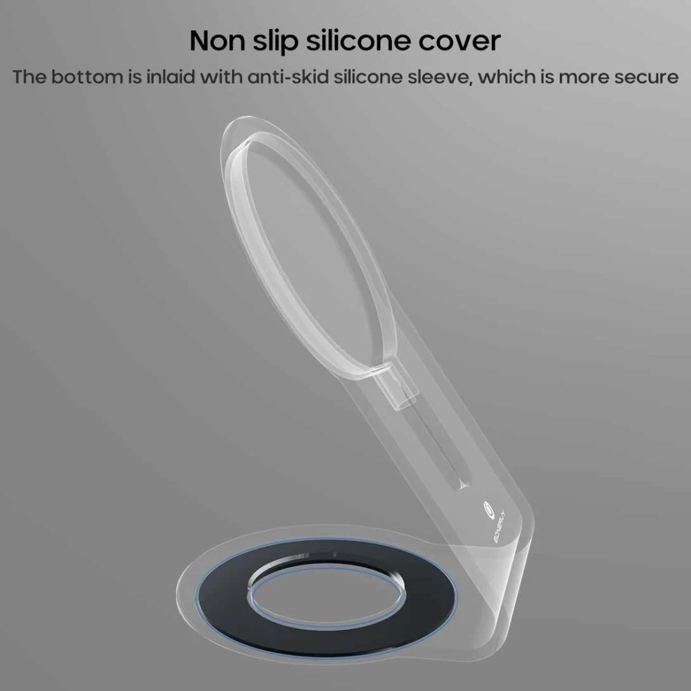 يدعم الشاحن اللاسلكي لـ 14 Pod ، حامل عالمي للشحن السريع ، حامل قوس سطح المكتب المغناطيسي