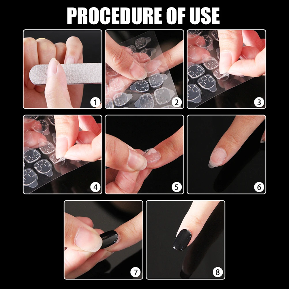 

Adhesive Tabs Transparent Manicure Stickers Fake Tips Double Sided Waterproof Strong Glue For Women Girls Diy False Faux