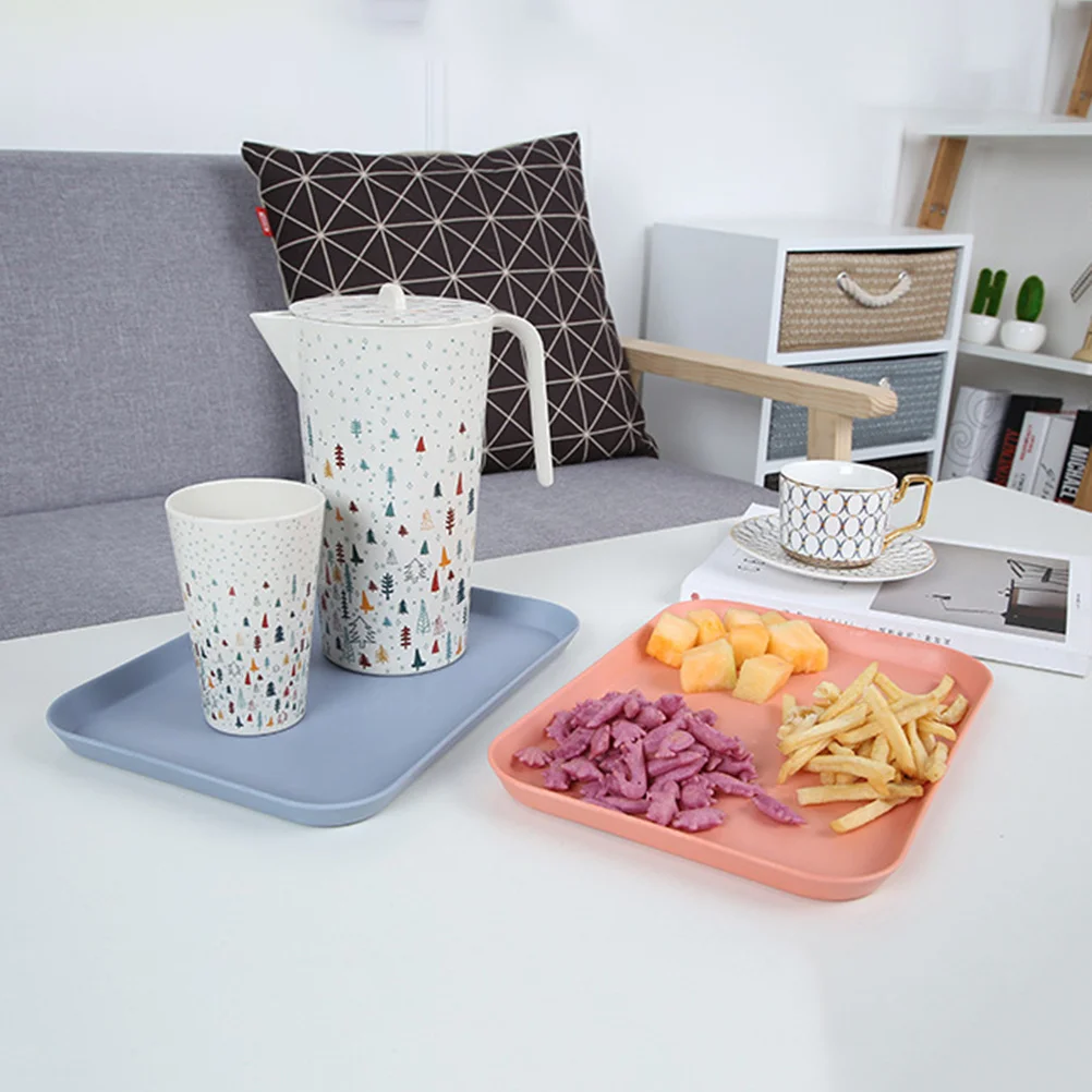 

Nordic Bamboo Fiber Food Serving Tray Size S Blue Food Dish Snack Dessert Tray for Home Party Hotel Dessert Small Plate
