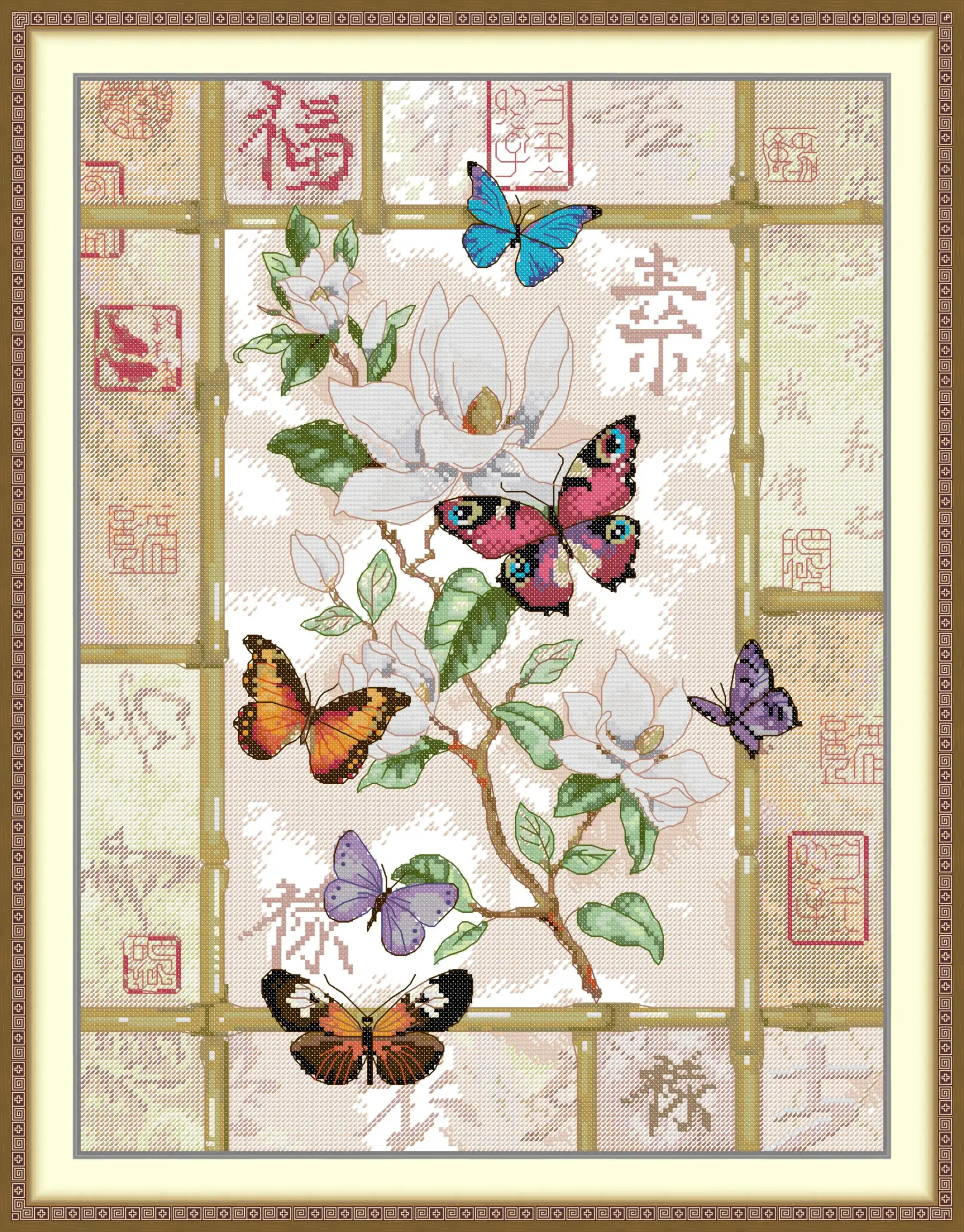 

Набор для вышивки крестом Joy Sunday с предварительной печатью, легкий узор, набор для вышивки из ткани Аиды, бабочка, цветок любви 15,