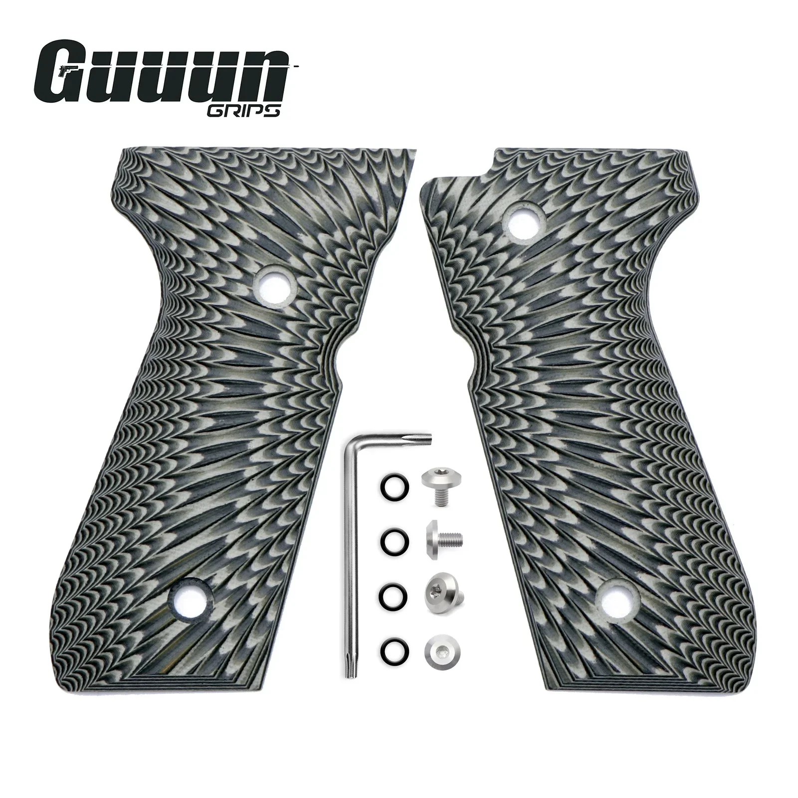 Guuun G10 Grips For Beretta 92FS, Custom Non-slip 92 Handle Panel Sunburst Texture