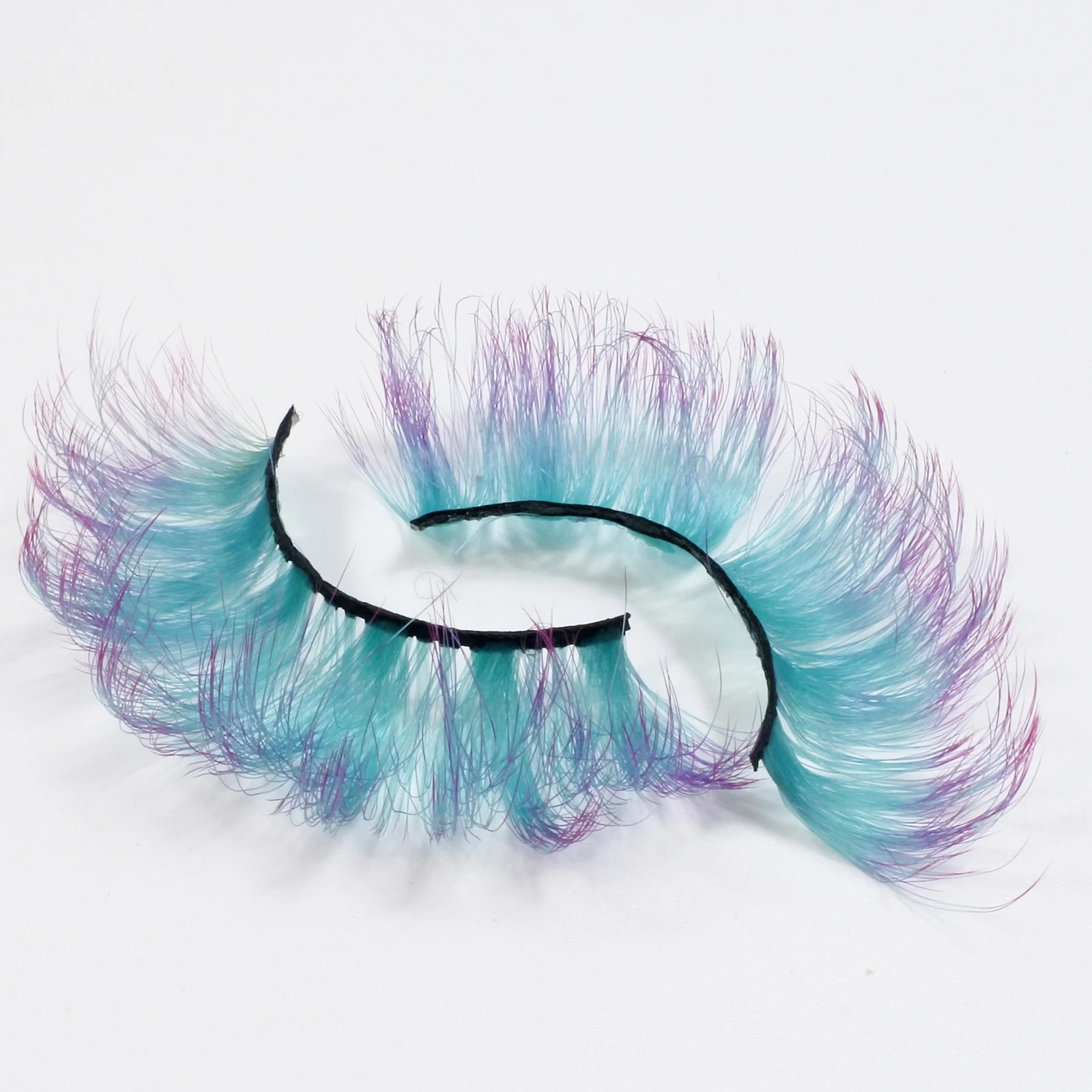 Colored Lashes Newest Gradient Green Blue Red False Eyelashes Dramatic Cosplay Party Faux Mink Color Eyelashes