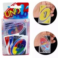 New Board Games UNO H2O Card Game WaterProof Pressure Proof PVC Plastic Transparent Kids Toys Playing Cards Birthday Gifts
