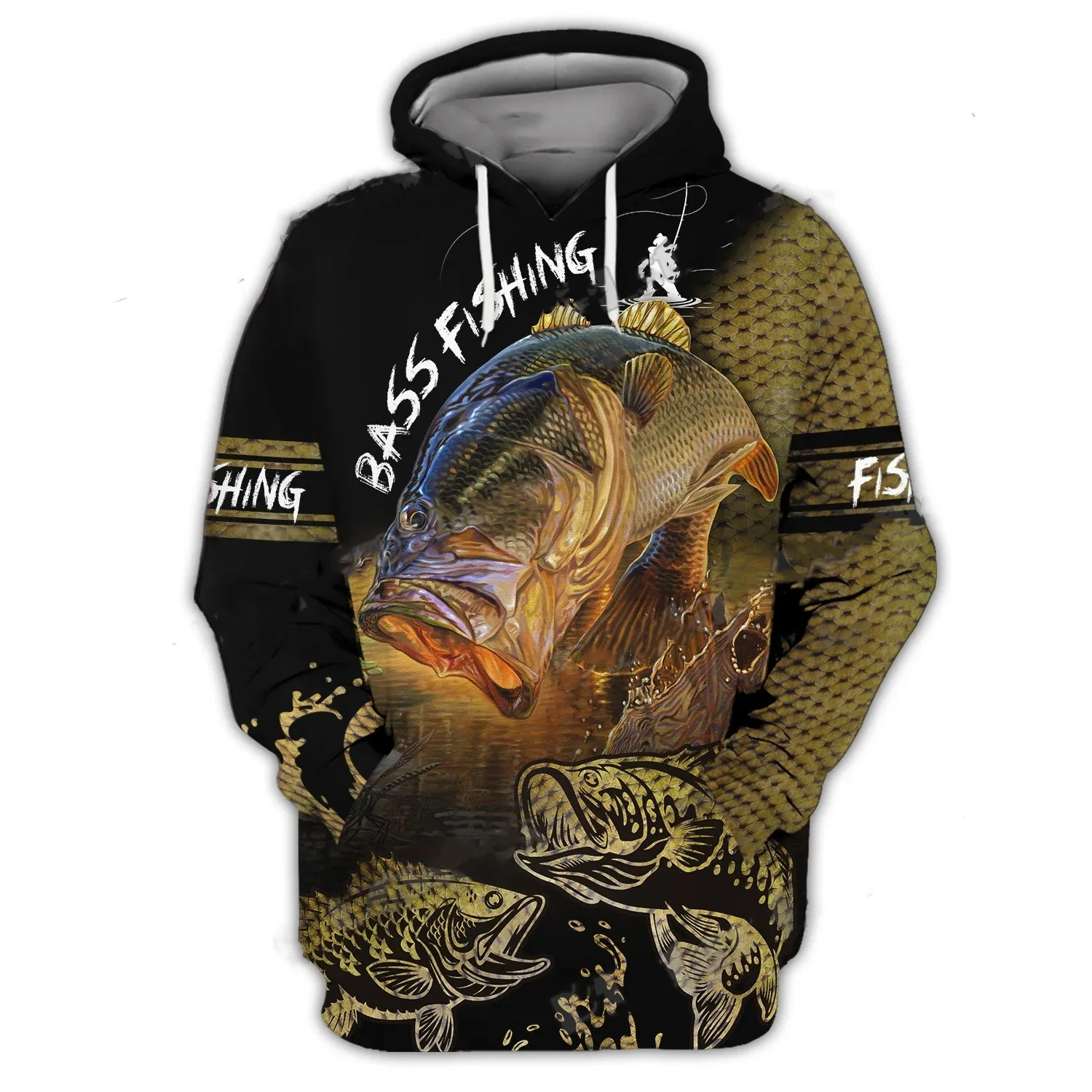 

New fishing enthusiast Bass 3D printed Men's fashion hoodie Spring/Fall casual hoodie gift for both men and women