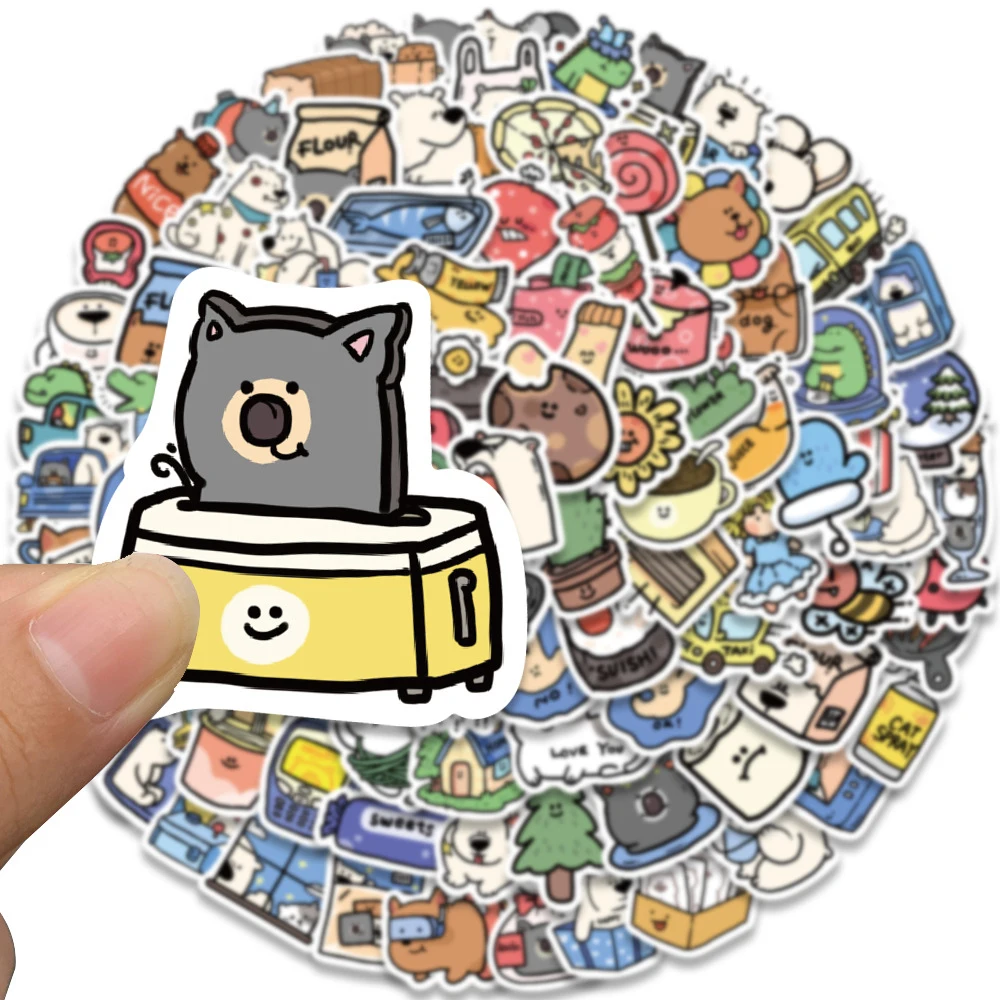 

10/30/50/100pcs Cute Cartoon Animal Hostel Stickers Kawaii Anime Graffiti Sticker Laptop Phone Guitar Waterproof Decals Packing