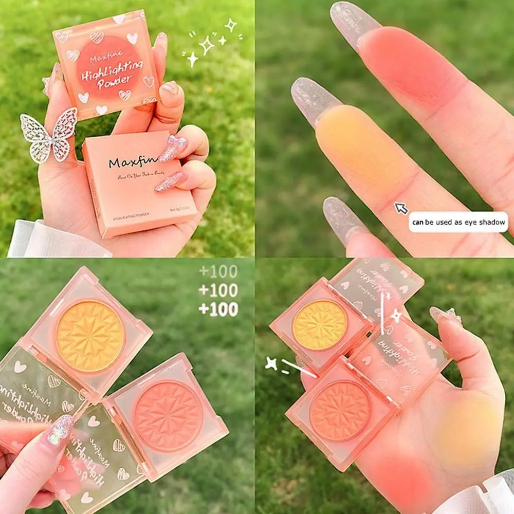 Silky Texture Cheek Tint Shimmer with Light Glitter Matte Blush Cream Shimmer Waterproof Contour Blush Powder Makeup Tool