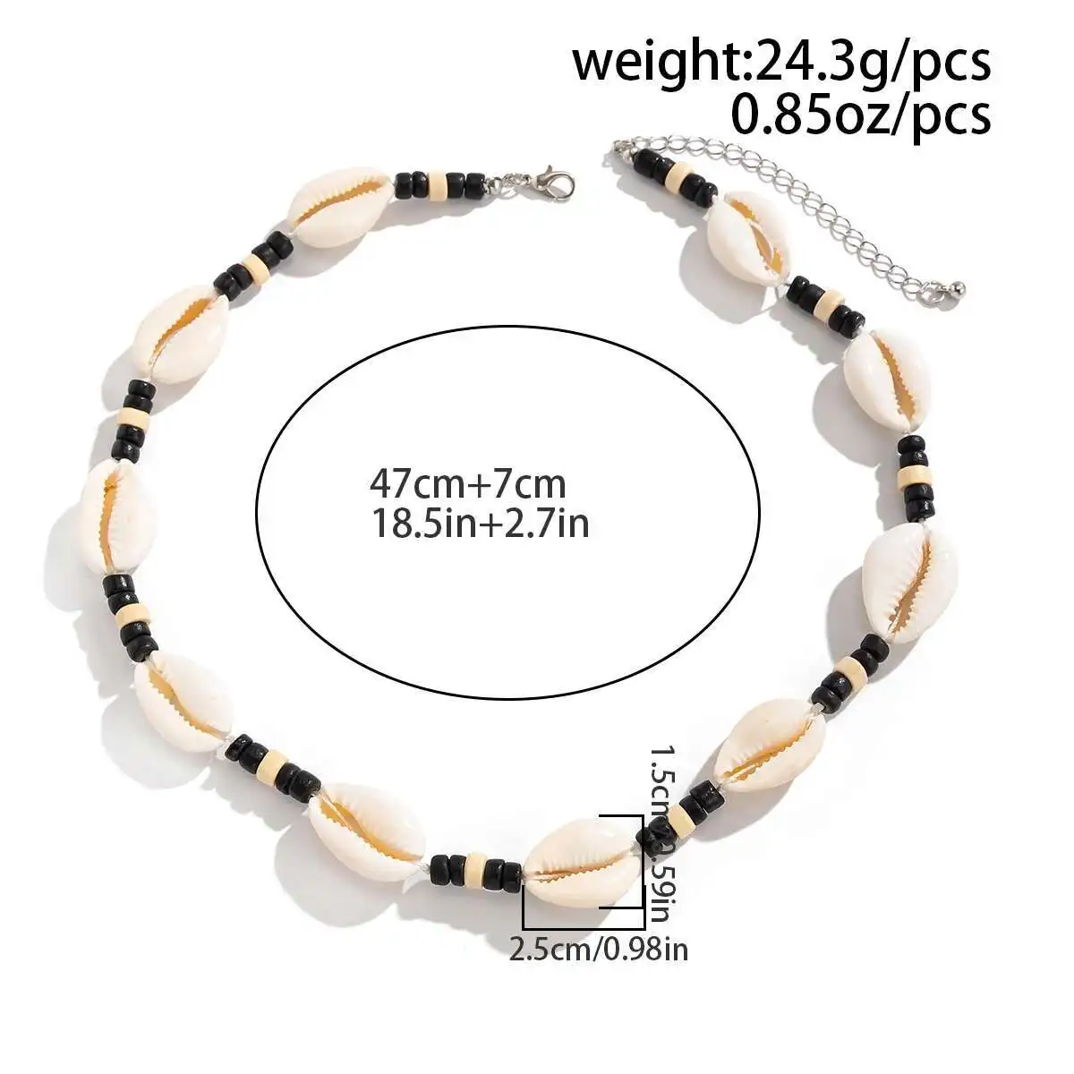 Ingemark Boho Ethnic Wooden Bead Conch Chain Necklace for Men 2025 Surfers Summer Ocean Beach Vacation Collar Neck Jewelry Gift view 5
