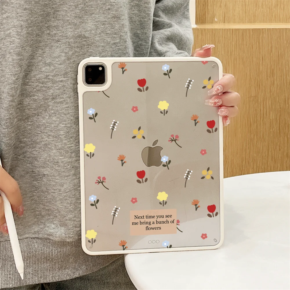 

Floral Transparent Acrylic Case For iPad Air 11 2025 5th 6th 7th 8th 9 10 Gen 10.9 11th Pro11 2024 9.7 Mini 7 6 10.2/10.5 Cover