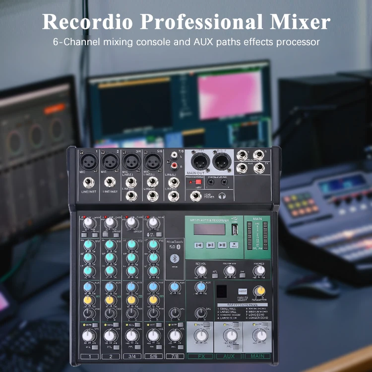 Voxfull MAR800 Professional Public Address System Max Power Recording Stereo Audio Mixer Mixing Console