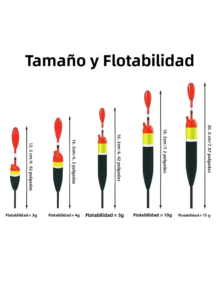 Flotadores deslizantes de balsa con topes y plomos – Mar y río - imagen 2