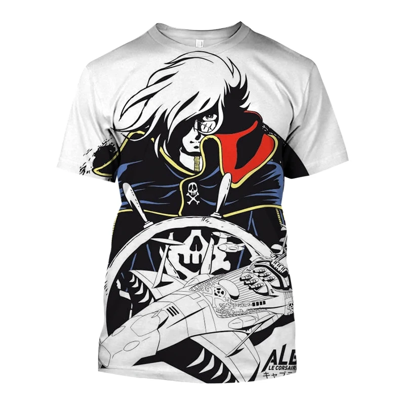 Space Pirate Captain Harlock Albator T-Shirts Anime 3D Print Streetwear Men Women Casual Fashion Oversize T Shirt Male Tees Tops